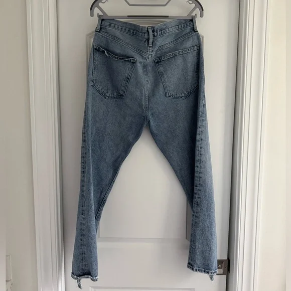 Agolde womens Relaxed straight legJeans in Light Blue - Picture 3 of 8